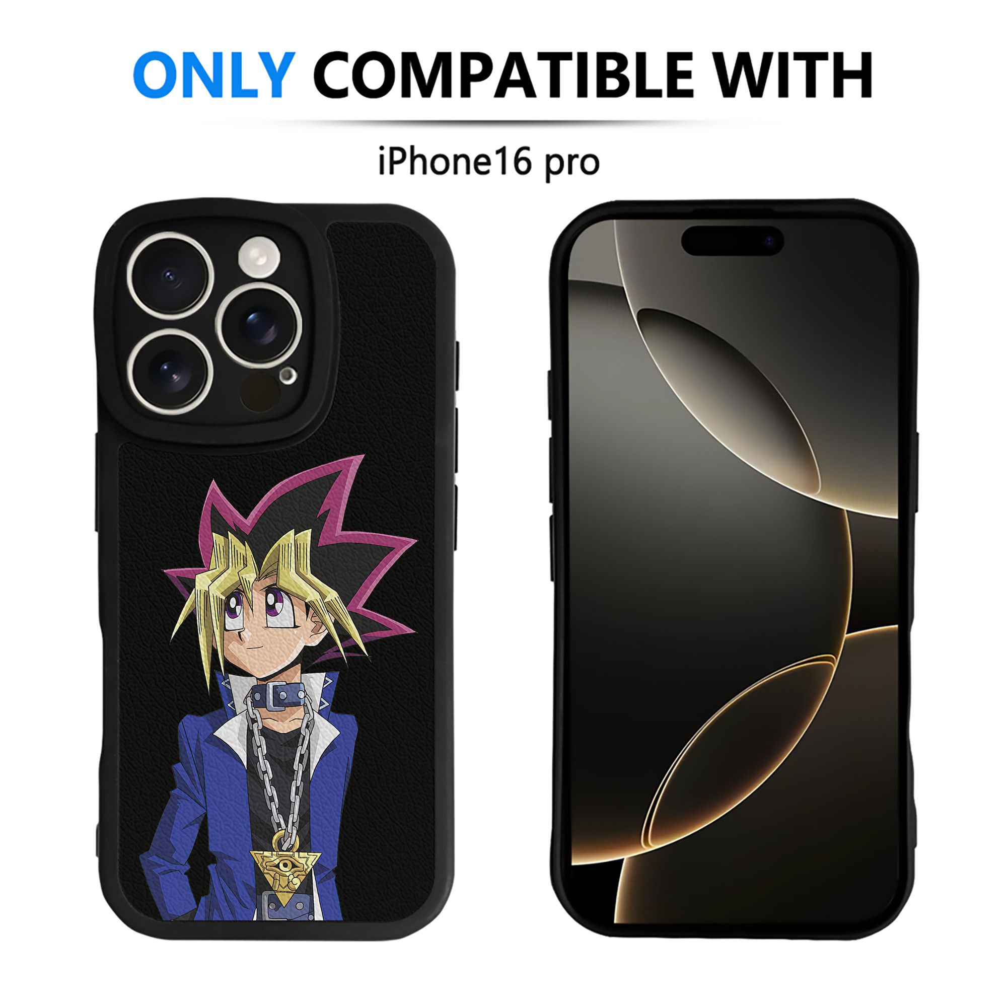 （画像用） 遊☆戯☆王 Yu-Gi-Oh! 【iPhone 16シリーズ対応】シリコンスマホケース（レザー調） 材質：シリコン